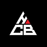 hcb-Dreieck-Buchstaben-Logo-Design mit Dreiecksform. hcb-Dreieck-Logo-Design-Monogramm. hcb-Dreieck-Vektor-Logo-Vorlage mit roter Farbe. hcb dreieckiges logo einfaches, elegantes und luxuriöses logo. vektor