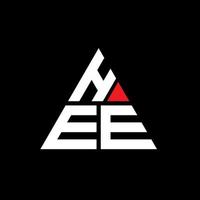 Hee Dreiecksbuchstaben-Logo-Design mit Dreiecksform. Hee-Dreieck-Logo-Design-Monogramm. Hee-Dreieck-Vektor-Logo-Vorlage mit roter Farbe. Das dreieckige Logo ist ein einfaches, elegantes und luxuriöses Logo. vektor