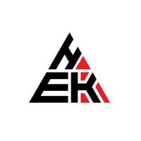 hek-Dreieck-Buchstaben-Logo-Design mit Dreiecksform. HEK-Dreieck-Logo-Design-Monogramm. Hek-Dreieck-Vektor-Logo-Vorlage mit roter Farbe. hek dreieckiges Logo einfaches, elegantes und luxuriöses Logo. vektor