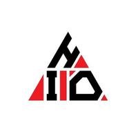 hio triangel bokstavslogotypdesign med triangelform. hio triangel logotyp design monogram. hio triangel vektor logotyp mall med röd färg. hio trekantiga logotyp enkel, elegant och lyxig logotyp.