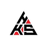hks triangelbokstavslogotypdesign med triangelform. hks triangel logotyp design monogram. hks triangel vektor logotyp mall med röd färg. hks triangulära logotyp enkel, elegant och lyxig logotyp.