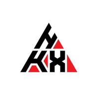 hkx-Dreieck-Buchstaben-Logo-Design mit Dreiecksform. hkx-Dreieck-Logo-Design-Monogramm. hkx-Dreieck-Vektor-Logo-Vorlage mit roter Farbe. hkx dreieckiges Logo einfaches, elegantes und luxuriöses Logo. vektor