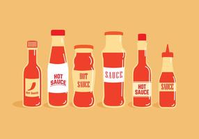 Hot Sauce Flaschen Vektoren