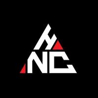 hnc-Dreieck-Buchstaben-Logo-Design mit Dreiecksform. hnc-Dreieck-Logo-Design-Monogramm. hnc-Dreieck-Vektor-Logo-Vorlage mit roter Farbe. hnc dreieckiges Logo einfaches, elegantes und luxuriöses Logo. vektor