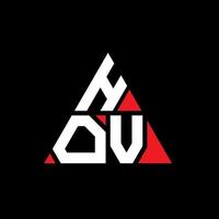 Hov-Dreieck-Buchstaben-Logo-Design mit Dreiecksform. Hov-Dreieck-Logo-Design-Monogramm. Hov-Dreieck-Vektor-Logo-Vorlage mit roter Farbe. hov dreieckiges Logo einfaches, elegantes und luxuriöses Logo. vektor