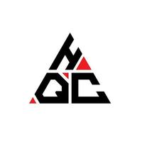 hqc triangel bokstavslogotypdesign med triangelform. hqc triangel logotyp design monogram. hqc triangel vektor logotyp mall med röd färg. hqc triangulär logotyp enkel, elegant och lyxig logotyp.