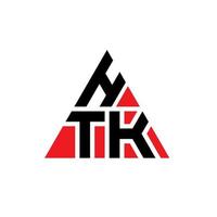 htk-Dreieck-Buchstaben-Logo-Design mit Dreiecksform. HTK-Dreieck-Logo-Design-Monogramm. htk-Dreieck-Vektor-Logo-Vorlage mit roter Farbe. htk dreieckiges Logo einfaches, elegantes und luxuriöses Logo. vektor