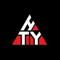 hty Dreiecksbuchstaben-Logo-Design mit Dreiecksform. hty Dreieck-Logo-Design-Monogramm. hty-Dreieck-Vektor-Logo-Vorlage mit roter Farbe. hty dreieckiges Logo einfaches, elegantes und luxuriöses Logo. vektor