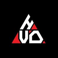 hvo triangel bokstavslogotypdesign med triangelform. hvo triangel logotyp design monogram. hvo triangel vektor logotyp mall med röd färg. hvo triangulär logotyp enkel, elegant och lyxig logotyp.