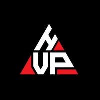hvp-Dreieck-Buchstaben-Logo-Design mit Dreiecksform. hvp-Dreieck-Logo-Design-Monogramm. hvp-Dreieck-Vektor-Logo-Vorlage mit roter Farbe. hvp dreieckiges Logo einfaches, elegantes und luxuriöses Logo. vektor