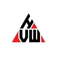 hvw triangel bokstavslogotypdesign med triangelform. hvw triangel logotyp design monogram. hvw triangel vektor logotyp mall med röd färg. hvw triangulär logotyp enkel, elegant och lyxig logotyp.