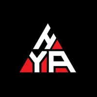 hya triangel bokstavslogotypdesign med triangelform. hya triangel logotyp design monogram. hya triangel vektor logotyp mall med röd färg. hya triangulär logotyp enkel, elegant och lyxig logotyp.