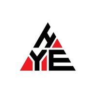 hye triangel bokstavslogotyp design med triangelform. hye triangel logotyp design monogram. hye triangel vektor logotyp mall med röd färg. hye triangulär logotyp enkel, elegant och lyxig logotyp.
