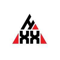 hxx triangel bokstavslogotypdesign med triangelform. hxx triangel logotyp design monogram. hxx triangel vektor logotyp mall med röd färg. hxx triangulär logotyp enkel, elegant och lyxig logotyp.