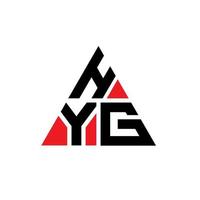 hyg triangel bokstavslogotypdesign med triangelform. hyg triangel logotyp design monogram. hyg triangel vektor logotyp mall med röd färg. hyg triangulär logotyp enkel, elegant och lyxig logotyp.