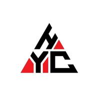 hyc Dreiecksbuchstaben-Logo-Design mit Dreiecksform. hyc-Dreieck-Logo-Design-Monogramm. Hyc-Dreieck-Vektor-Logo-Vorlage mit roter Farbe. hyc dreieckiges Logo einfaches, elegantes und luxuriöses Logo. vektor