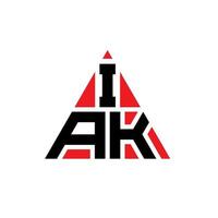 iak-Dreieck-Buchstaben-Logo-Design mit Dreiecksform. iak-Dreieck-Logo-Design-Monogramm. Iak-Dreieck-Vektor-Logo-Vorlage mit roter Farbe. iak dreieckiges Logo einfaches, elegantes und luxuriöses Logo. vektor