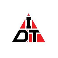 idt-Dreieck-Buchstaben-Logo-Design mit Dreiecksform. idt-Dreieck-Logo-Design-Monogramm. idt-Dreieck-Vektor-Logo-Vorlage mit roter Farbe. idt dreieckiges Logo einfaches, elegantes und luxuriöses Logo. vektor