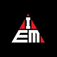 IEM-Dreieck-Buchstaben-Logo-Design mit Dreiecksform. IEM-Dreieck-Logo-Design-Monogramm. IEM-Dreieck-Vektor-Logo-Vorlage mit roter Farbe. iem dreieckiges Logo einfaches, elegantes und luxuriöses Logo. vektor