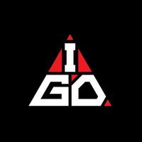 igo-Dreieck-Buchstaben-Logo-Design mit Dreiecksform. igo-Dreieck-Logo-Design-Monogramm. Igo-Dreieck-Vektor-Logo-Vorlage mit roter Farbe. igo dreieckiges Logo einfaches, elegantes und luxuriöses Logo. vektor