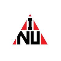 Inu-Dreieck-Buchstaben-Logo-Design mit Dreiecksform. Inu-Dreieck-Logo-Design-Monogramm. Inu-Dreieck-Vektor-Logo-Vorlage mit roter Farbe. inu dreieckiges Logo einfaches, elegantes und luxuriöses Logo. vektor