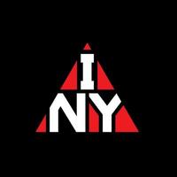 Iny-Dreieck-Buchstaben-Logo-Design mit Dreiecksform. iny Dreieck-Logo-Design-Monogramm. Iny-Dreieck-Vektor-Logo-Vorlage mit roter Farbe. iny dreieckiges logo einfaches, elegantes und luxuriöses logo. vektor
