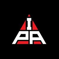 IPA-Dreieck-Buchstaben-Logo-Design mit Dreiecksform. ipa-Dreieck-Logo-Design-Monogramm. IPA-Dreieck-Vektor-Logo-Vorlage mit roter Farbe. ipa dreieckiges logo einfaches, elegantes und luxuriöses logo. vektor
