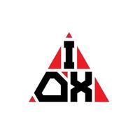 Iox-Dreieck-Buchstaben-Logo-Design mit Dreiecksform. Iox-Dreieck-Logo-Design-Monogramm. Iox-Dreieck-Vektor-Logo-Vorlage mit roter Farbe. iox dreieckiges Logo einfaches, elegantes und luxuriöses Logo. vektor