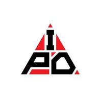 Ipo-Dreieck-Buchstaben-Logo-Design mit Dreiecksform. ipo-Dreieck-Logo-Design-Monogramm. IPO-Dreieck-Vektor-Logo-Vorlage mit roter Farbe. ipo dreieckiges Logo einfaches, elegantes und luxuriöses Logo. vektor