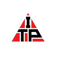 itp-Dreieck-Buchstaben-Logo-Design mit Dreiecksform. itp-Dreieck-Logo-Design-Monogramm. itp-Dreieck-Vektor-Logo-Vorlage mit roter Farbe. itp dreieckiges logo einfaches, elegantes und luxuriöses logo. vektor