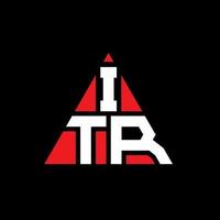 itr-Dreieck-Buchstaben-Logo-Design mit Dreiecksform. itr-Dreieck-Logo-Design-Monogramm. Itr-Dreieck-Vektor-Logo-Vorlage mit roter Farbe. itr dreieckiges Logo einfaches, elegantes und luxuriöses Logo. vektor