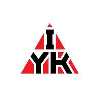 iyk-Dreieck-Buchstaben-Logo-Design mit Dreiecksform. iyk-Dreieck-Logo-Design-Monogramm. iyk-Dreieck-Vektor-Logo-Vorlage mit roter Farbe. iyk dreieckiges Logo einfaches, elegantes und luxuriöses Logo. vektor