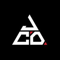 jco triangel bokstavslogotypdesign med triangelform. jco triangel logotyp design monogram. jco triangel vektor logotyp mall med röd färg. jco triangulär logotyp enkel, elegant och lyxig logotyp.