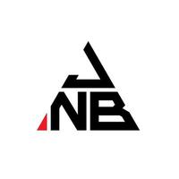 jnb Dreiecksbuchstaben-Logo-Design mit Dreiecksform. Jnb-Dreieck-Logo-Design-Monogramm. Jnb-Dreieck-Vektor-Logo-Vorlage mit roter Farbe. jnb dreieckiges Logo einfaches, elegantes und luxuriöses Logo. vektor