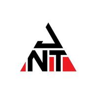JNT-Dreieck-Buchstaben-Logo-Design mit Dreiecksform. JNT-Dreieck-Logo-Design-Monogramm. Jnt-Dreieck-Vektor-Logo-Vorlage mit roter Farbe. jnt dreieckiges Logo einfaches, elegantes und luxuriöses Logo. vektor