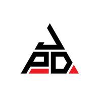 jpd-Dreieck-Buchstaben-Logo-Design mit Dreiecksform. Jpd-Dreieck-Logo-Design-Monogramm. jpd-Dreieck-Vektor-Logo-Vorlage mit roter Farbe. jpd dreieckiges Logo einfaches, elegantes und luxuriöses Logo. vektor