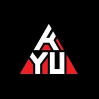 Kyu-Dreieck-Buchstaben-Logo-Design mit Dreiecksform. Kyu-Dreieck-Logo-Design-Monogramm. Kyu-Dreieck-Vektor-Logo-Vorlage mit roter Farbe. Kyu dreieckiges Logo einfaches, elegantes und luxuriöses Logo. vektor