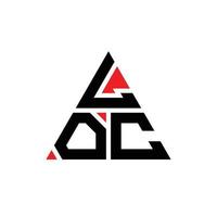 loc-Dreieck-Buchstaben-Logo-Design mit Dreiecksform. loc-Dreieck-Logo-Design-Monogramm. Loc-Dreieck-Vektor-Logo-Vorlage mit roter Farbe. loc dreieckiges logo einfaches, elegantes und luxuriöses logo. vektor