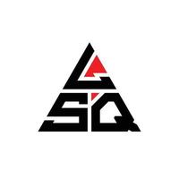lsq triangel bokstavslogotypdesign med triangelform. lsq triangel logotyp design monogram. lsq triangel vektor logotyp mall med röd färg. lsq triangulär logotyp enkel, elegant och lyxig logotyp.
