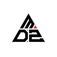 mdz triangel bokstavslogotypdesign med triangelform. mdz triangel logotyp design monogram. mdz triangel vektor logotyp mall med röd färg. mdz triangulär logotyp enkel, elegant och lyxig logotyp.