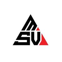 msv-Dreieck-Buchstaben-Logo-Design mit Dreiecksform. msv-Dreieck-Logo-Design-Monogramm. msv-Dreieck-Vektor-Logo-Vorlage mit roter Farbe. msv dreieckiges Logo einfaches, elegantes und luxuriöses Logo. vektor