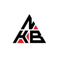 nkb-Dreieck-Buchstaben-Logo-Design mit Dreiecksform. nkb-Dreieck-Logo-Design-Monogramm. nkb-Dreieck-Vektor-Logo-Vorlage mit roter Farbe. nkb dreieckiges Logo einfaches, elegantes und luxuriöses Logo. vektor