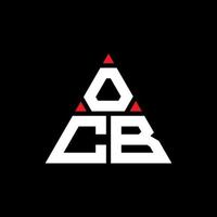 OCB-Dreieck-Buchstaben-Logo-Design mit Dreiecksform. OCB-Dreieck-Logo-Design-Monogramm. OCB-Dreieck-Vektor-Logo-Vorlage mit roter Farbe. OCB dreieckiges Logo einfaches, elegantes und luxuriöses Logo. vektor