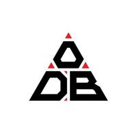 odb-Dreieck-Buchstaben-Logo-Design mit Dreiecksform. Odb-Dreieck-Logo-Design-Monogramm. Odb-Dreieck-Vektor-Logo-Vorlage mit roter Farbe. odb dreieckiges Logo einfaches, elegantes und luxuriöses Logo. vektor