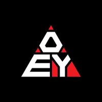 oey triangel bokstavslogotypdesign med triangelform. oey triangel logotyp design monogram. oey triangel vektor logotyp mall med röd färg. oey trekantig logotyp enkel, elegant och lyxig logotyp.