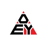 oey-Dreieck-Buchstaben-Logo-Design mit Dreiecksform. Oey-Dreieck-Logo-Design-Monogramm. Oey-Dreieck-Vektor-Logo-Vorlage mit roter Farbe. oey dreieckiges Logo einfaches, elegantes und luxuriöses Logo. vektor