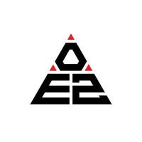 oez-Dreieck-Buchstaben-Logo-Design mit Dreiecksform. Oez-Dreieck-Logo-Design-Monogramm. Oez-Dreieck-Vektor-Logo-Vorlage mit roter Farbe. oez dreieckiges Logo einfaches, elegantes und luxuriöses Logo. vektor