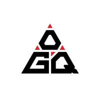 ogq triangel bokstavslogotypdesign med triangelform. ogq triangel logotyp design monogram. ogq triangel vektor logotyp mall med röd färg. ogq triangulär logotyp enkel, elegant och lyxig logotyp.
