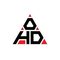 Ohd-Dreieck-Buchstaben-Logo-Design mit Dreiecksform. Ohd-Dreieck-Logo-Design-Monogramm. Ohd-Dreieck-Vektor-Logo-Vorlage mit roter Farbe. ohd dreieckiges Logo einfaches, elegantes und luxuriöses Logo. vektor