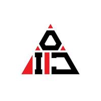 oij triangel bokstavslogotypdesign med triangelform. oij triangel logotyp design monogram. oij triangel vektor logotyp mall med röd färg. oij triangulär logotyp enkel, elegant och lyxig logotyp.